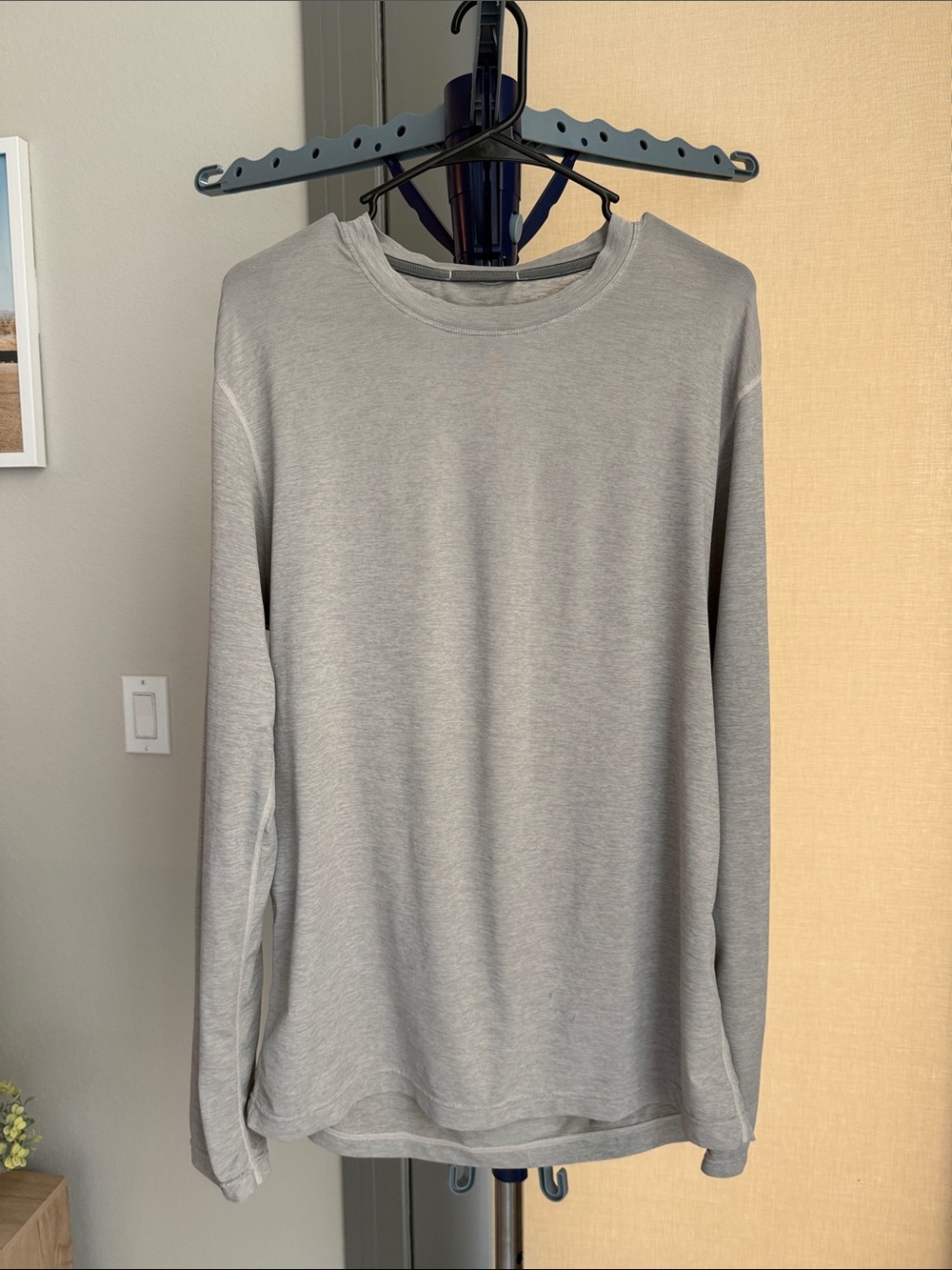 prAna Men’s UPF 50+ Long Sleeve Performance Shirt Gray Size Medium